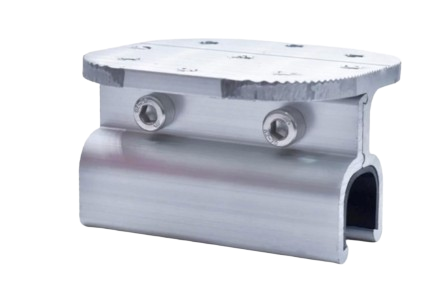 Base de aluminio para solución de sistemas ajustables en inclinación 406. (Aplicación en tejas metálicas con ranura tipo sándwich)