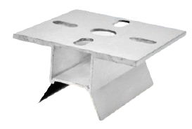 Base de Aluminio Fija 025 Base de aluminio fija para teja metálica o PVC #025. (Aplicación principalmente para sistemas ajustables en inclinación)