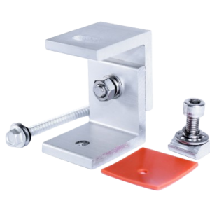 bba Base basculante de ángulo ajustable con perforación para tornillo autoperforante.